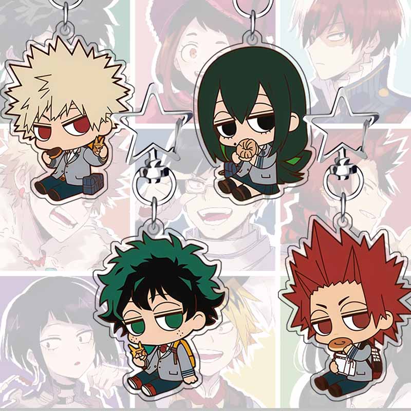 Furoshiki - アクリル Q バージョンキャラクターキーホルダー僕のヒーローアカデミア爆豪出久つゆ栄二郎アニメ装飾コレクション素敵なギフト