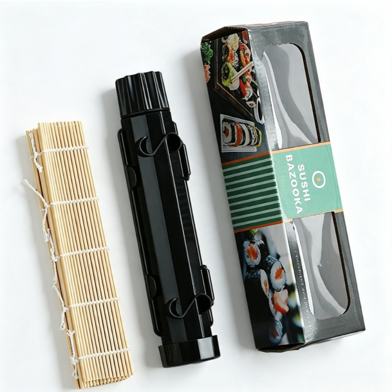 Sushi Making Kit - 寿司作りキット、竹製寿司マット、寿司巻きマットキット、初心者向け家庭用寿司筒メーカー、簡単DIY寿司ローラーツール