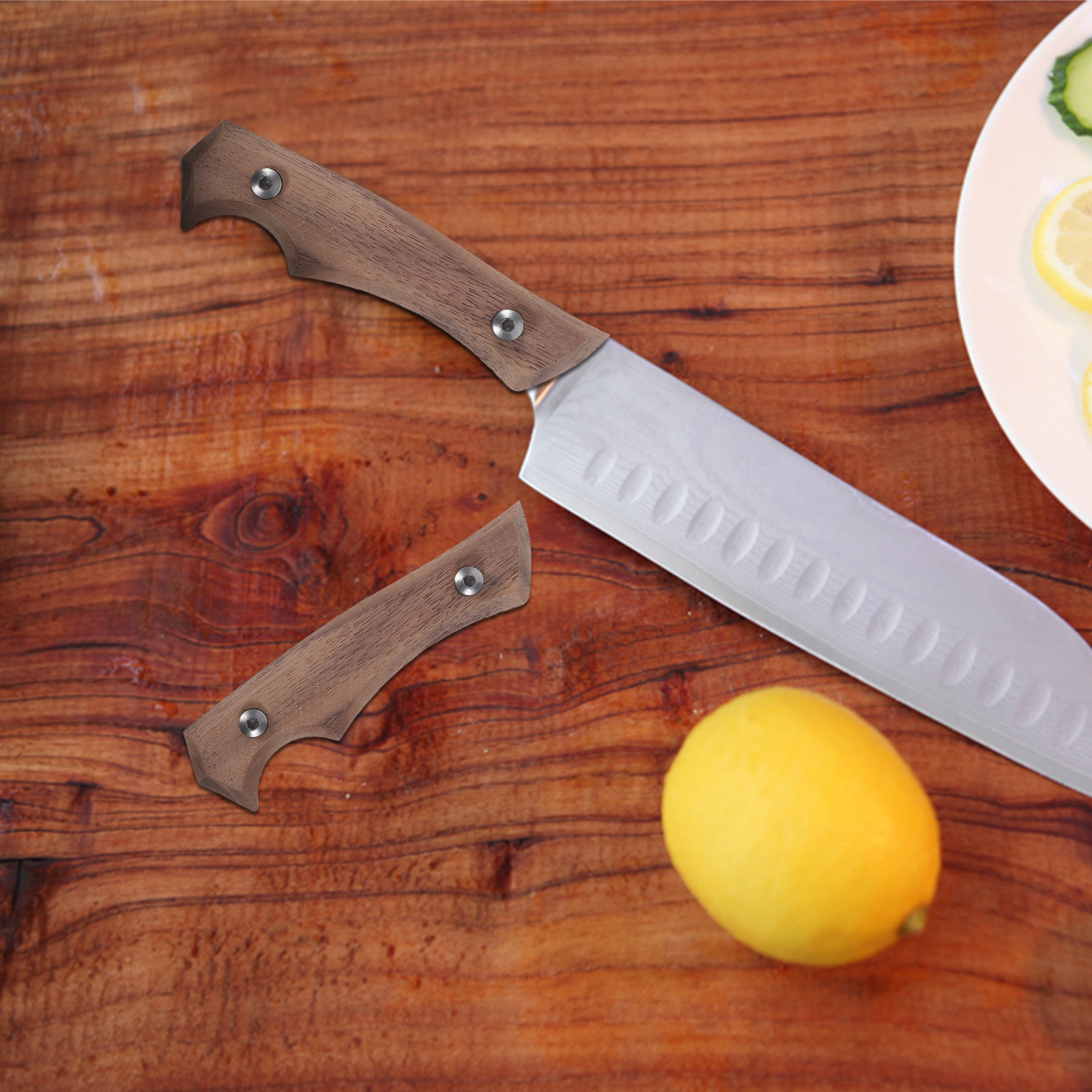 Japanese Knife - 高級ブナ材製ナイフハンドル。シェフナイフや和風キッチンナイフに最適な、丈夫で握りやすい木製ハンドル。