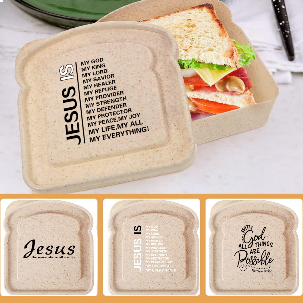 Bento Box - 再利用可能なトースト弁当ケース。密閉できる蓋付きで、サンドイッチ、チーズ、お菓子などを保存するのに最適。
