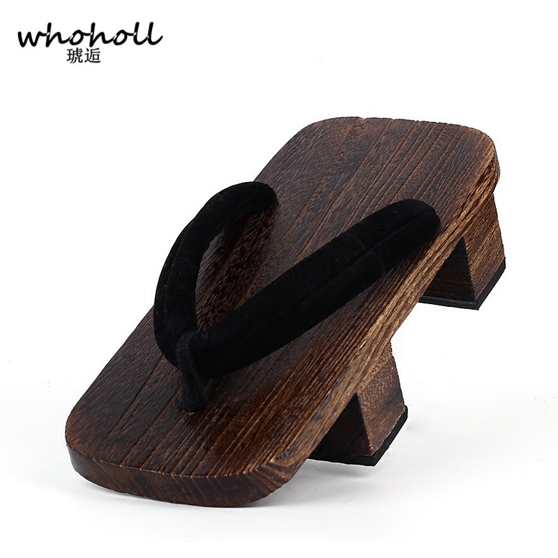Geta Wooden Sandal - WHOHOLL 下駄二本歯サンダルアニメコスプレ日本下駄サンダルメ​​ンズ下駄フリップフロップ木製サンダルスライド衣装靴