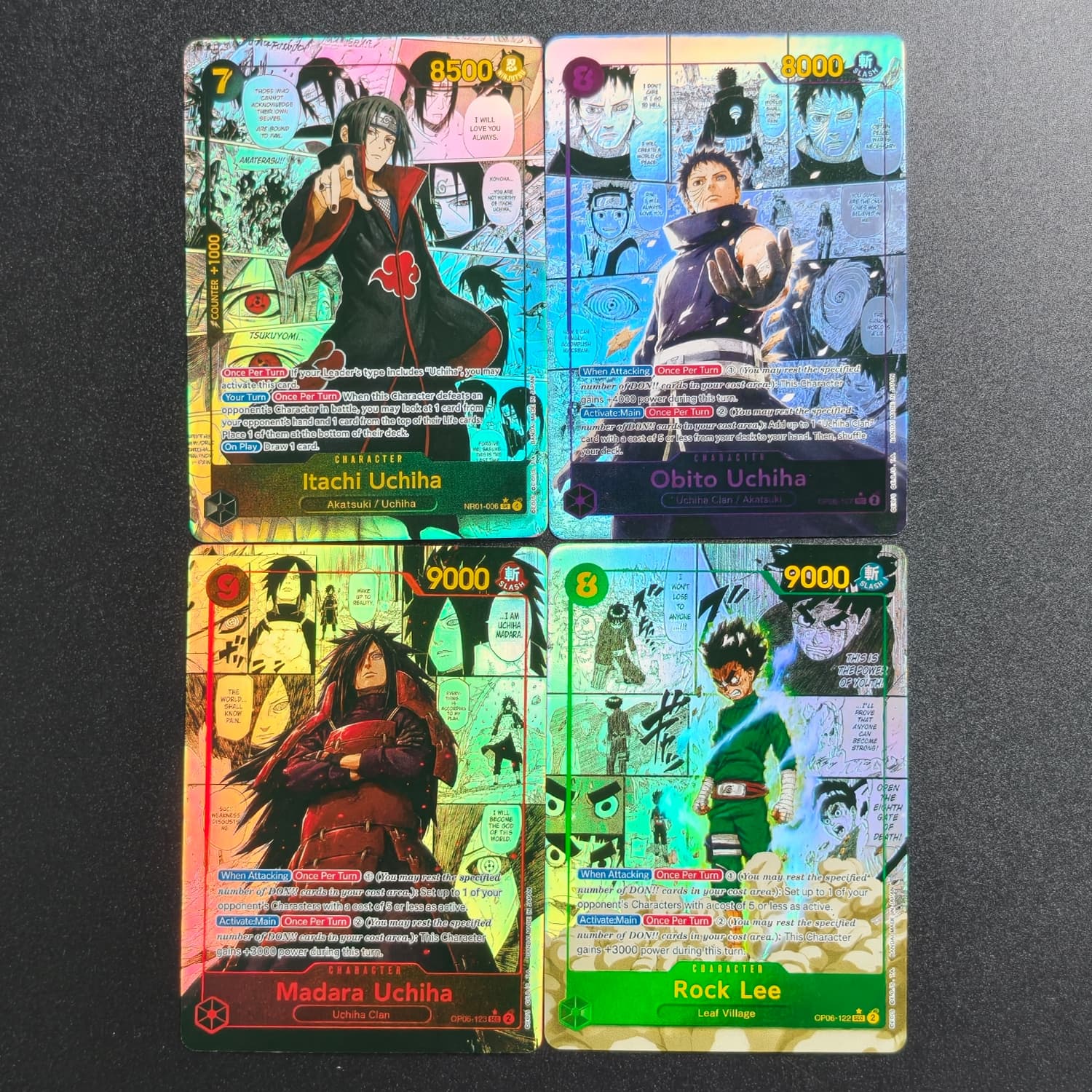 Japanese Fan - DIY マダラ・うちはイタチ・オビト・ロック・リー ファンアート フルアートカード、マンガシリーズ 英語版 高品質ゲームコレクタブルカードトイ