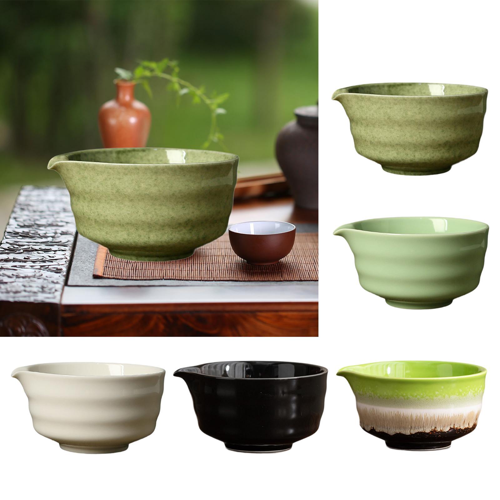 セラミック抹茶ボウル 注ぎ口付き 日本茶カップ 友人 家族  - Japanese Tea のレビューと価格