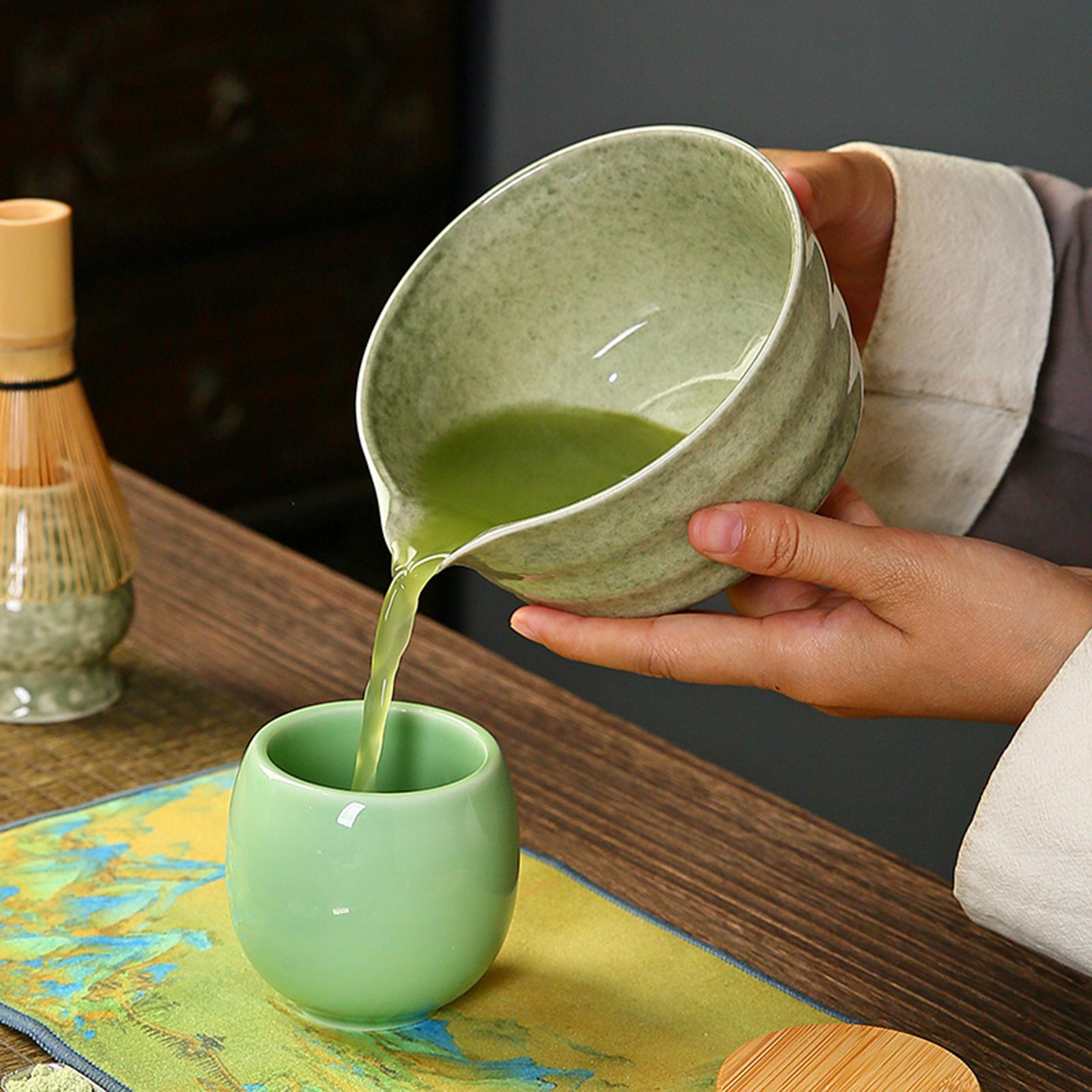 セラミック抹茶ボウル 注ぎ口付き 日本茶カップ 友人 家族  - Japanese Tea のレビューと価格