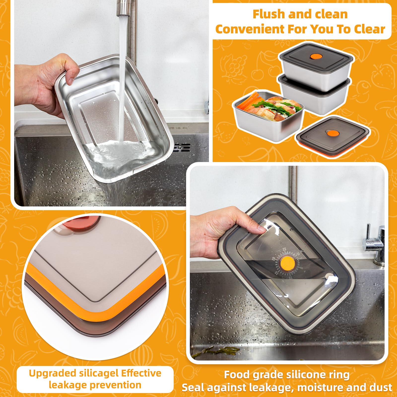 ステンレス製キャンプ用ランチボックス 密閉型漏れ防止弁当箱  - Bento Box のレビューと価格
