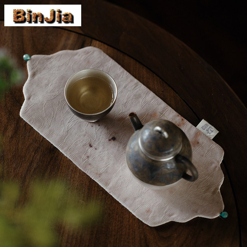 和風綿麻ティーテーブルマット高級ドリンクコースター家庭用ディ - Japanese Tea のレビューと価格