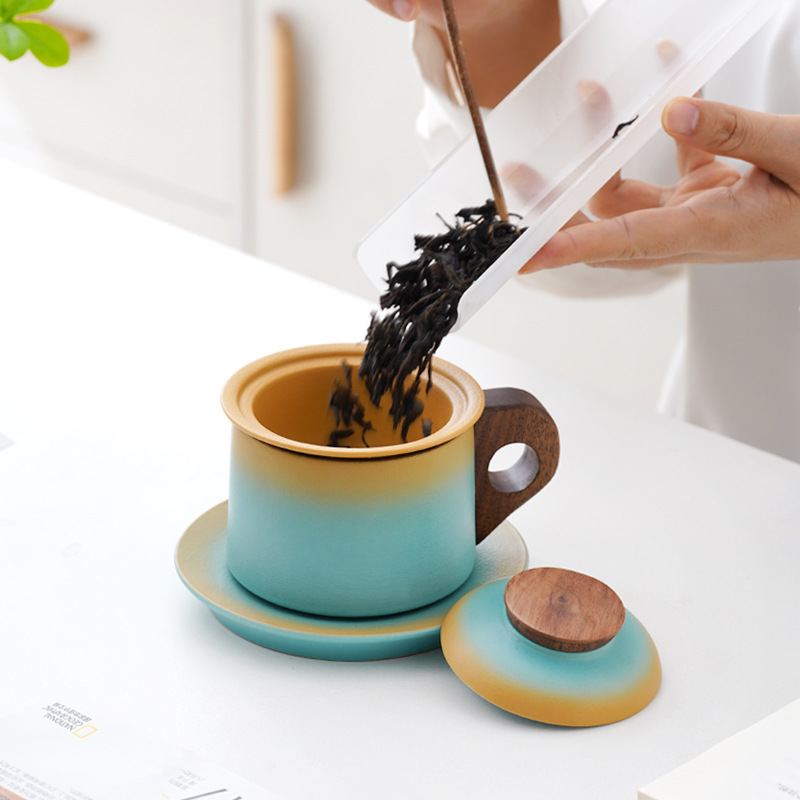 粗陶器和風コーヒーセットソーサーハイエンドクリエイティブレト - Japanese Pottery のレビューと価格