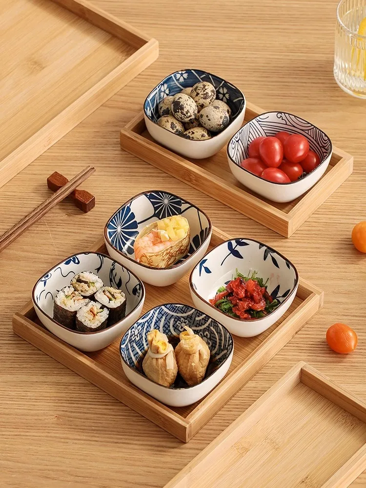 和風セラミック調味料皿 正方形 家庭用 小さなスナック皿 前 - Japanese Snacks のレビューと価格
