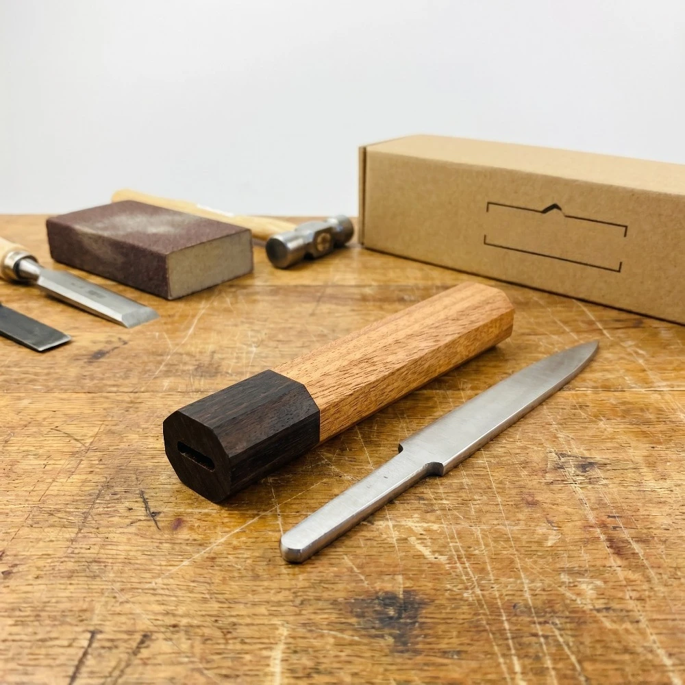 無垢材を使用した八角形の木製ハンドル（未加工）、研磨済みの木 - Japanese Knife のレビューと価格