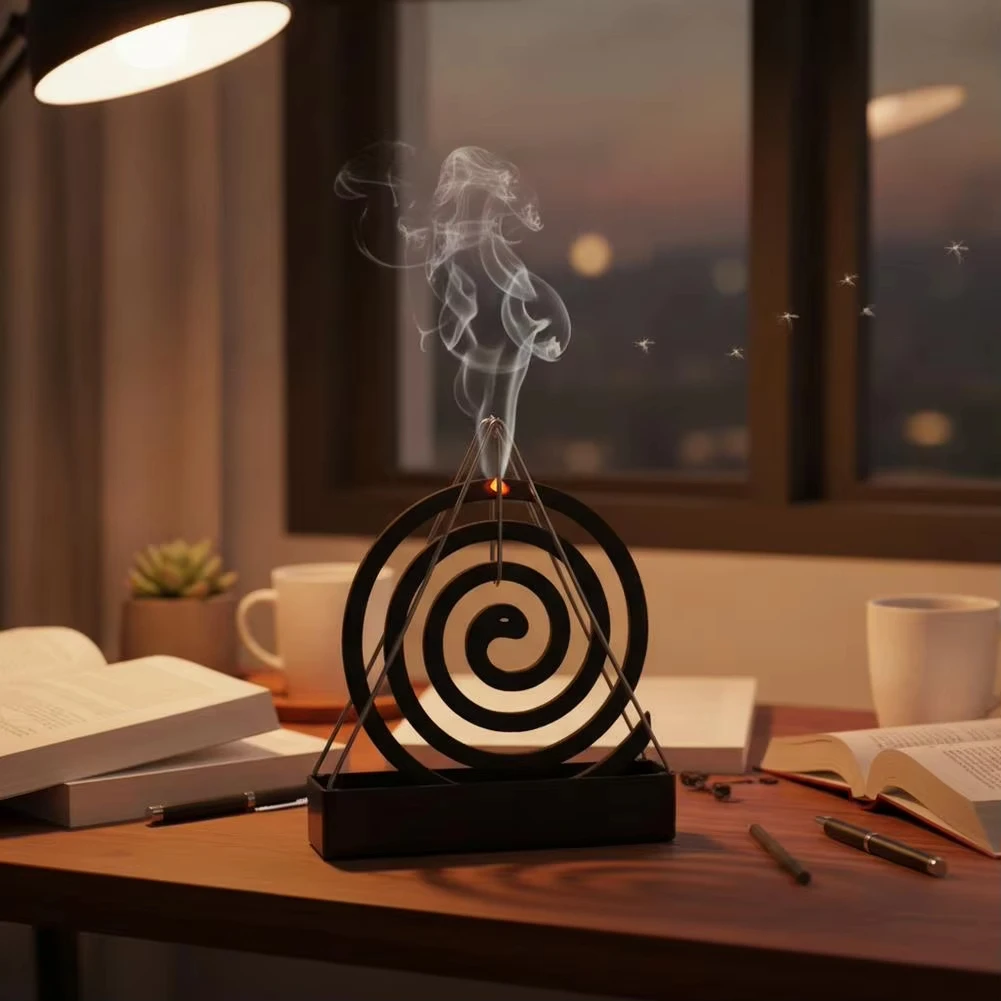 鉄製の蚊取り線香立て。トレイ付きで、線香を立てて焚くためのフ - Incense Holder のレビューと価格