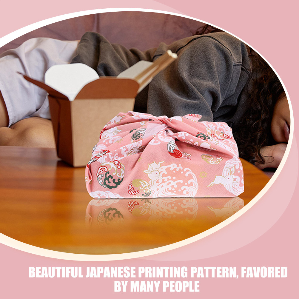 プレミアムコットン製日本風ラッピングクロス、鮮やかな色の花柄 - Bento Box のレビューと価格