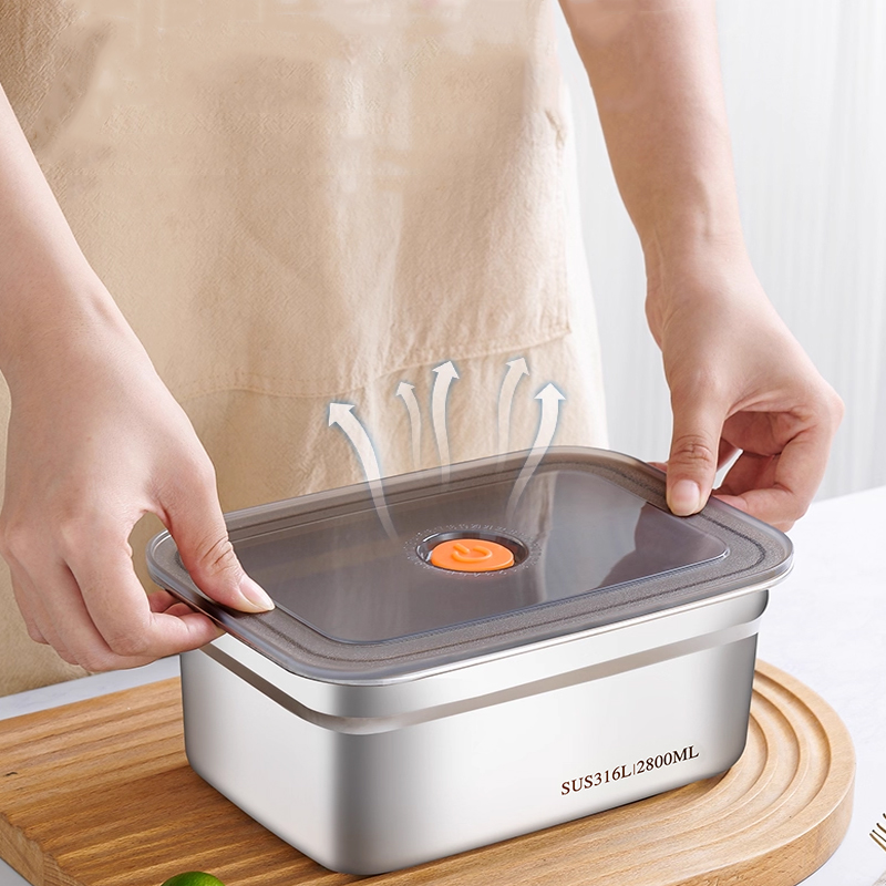 食品グレード316ステンレス鋼製鮮度保持ボックス 冷蔵庫対応 - Bento Box のレビューと価格