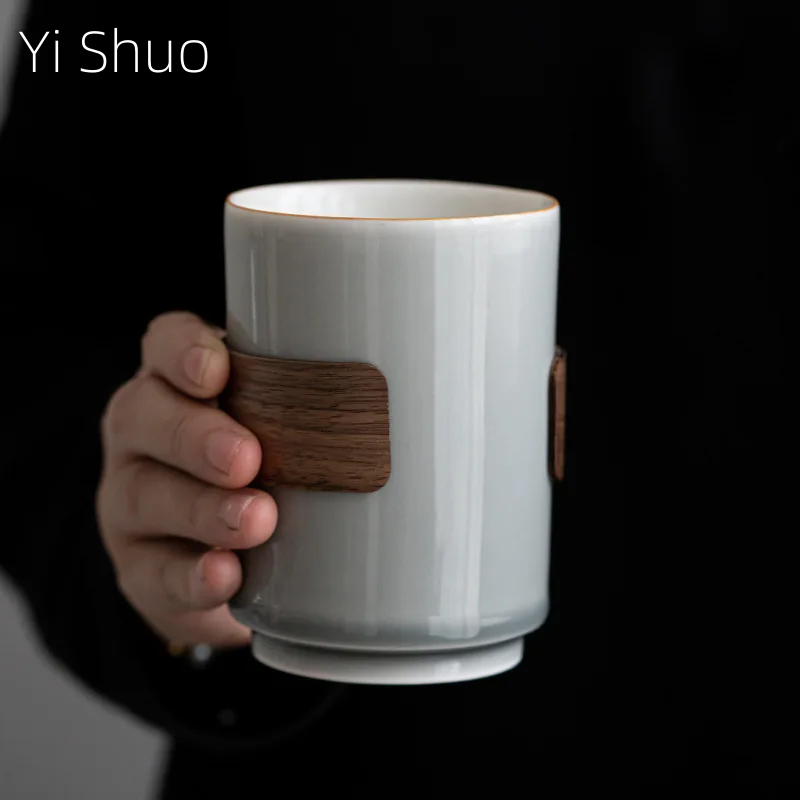 竹と木のバックルが付いた日本のシングルセラミックカップ,シン - Japanese Pottery のレビューと価格