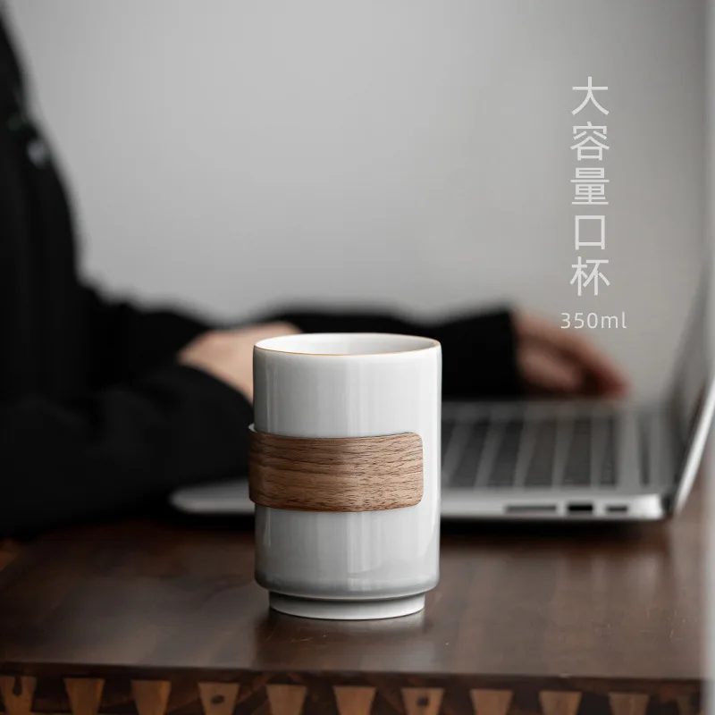 竹と木のバックルが付いた日本のシングルセラミックカップ,シン - Japanese Pottery のレビューと価格