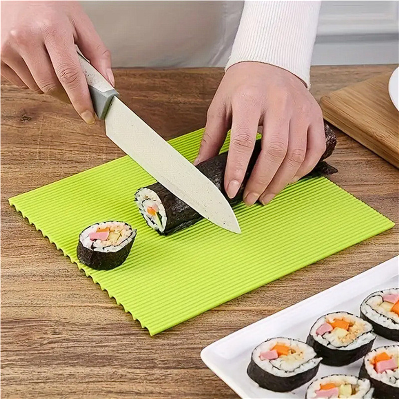 再利用可能なシリコン製寿司ローラー竹模様ハンドロールマット、 - Sushi Making Kit のレビューと価格
