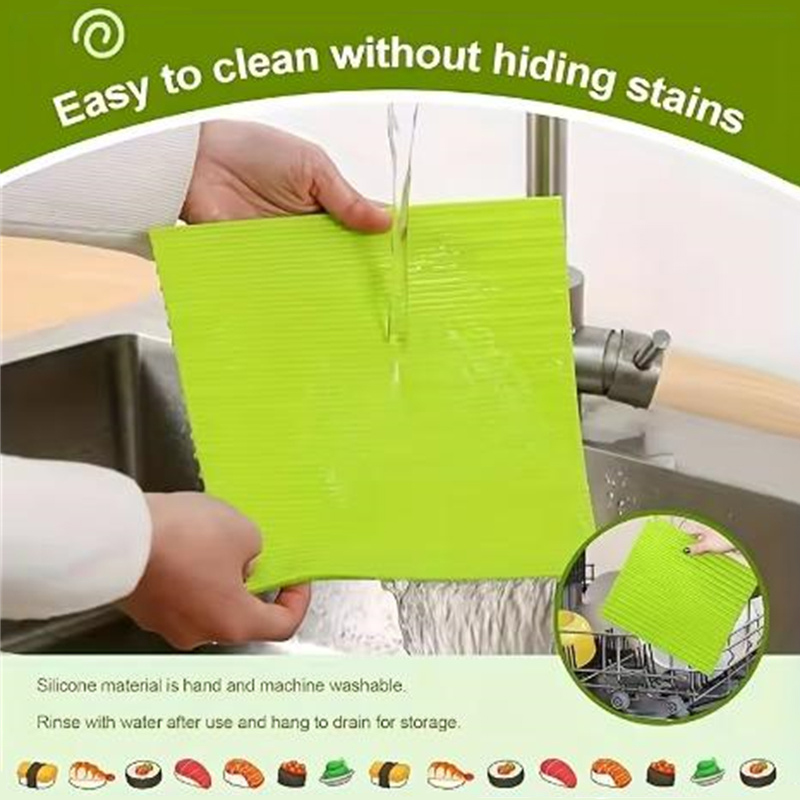 再利用可能なシリコン製寿司ローラー竹模様ハンドロールマット、 - Sushi Making Kit のレビューと価格