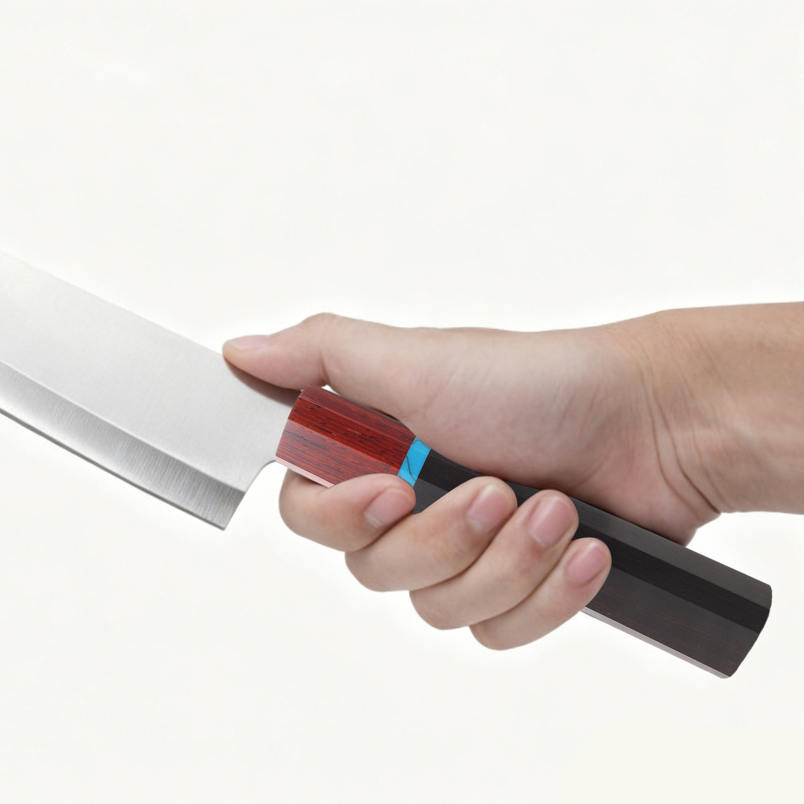 木製の日本のキッチンナイフ用ハンドル。八角形で滑り止め加工が - Japanese Knife のレビューと価格