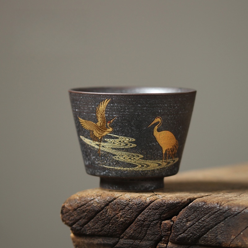 100 ミリリットル日本鶴ティーカップ手作り石器窯焼きレトロ - Japanese Pottery のレビューと価格
