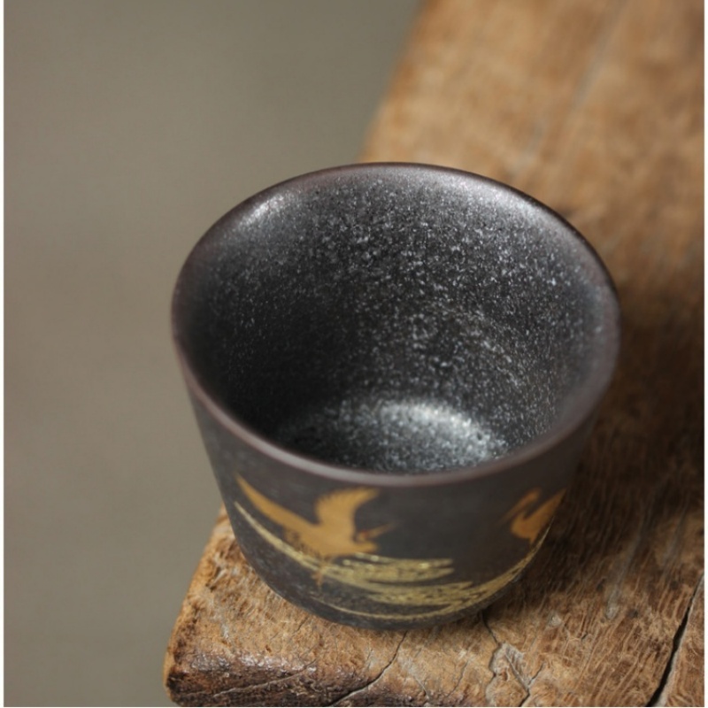 100 ミリリットル日本鶴ティーカップ手作り石器窯焼きレトロ - Japanese Pottery のレビューと価格