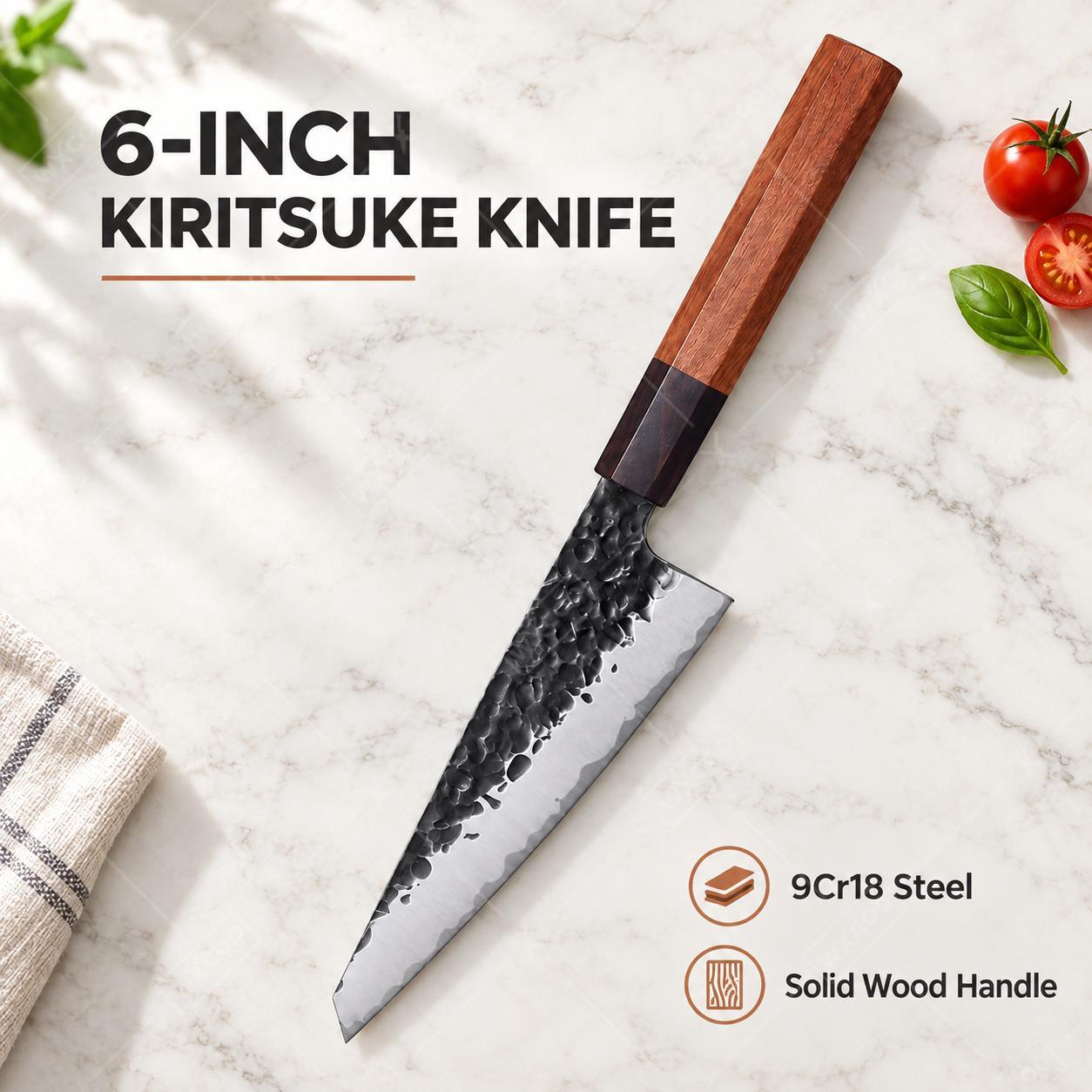 WXCOO 手鍛え 日本刀風シェフナイフ 6インチ キリツケ - Japanese Knife のレビューと価格