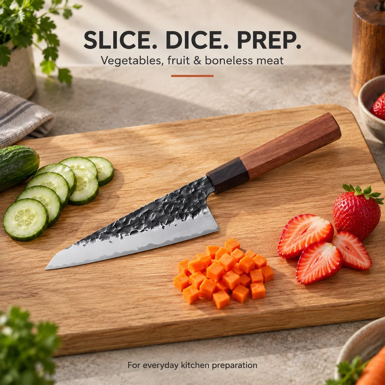 WXCOO 手鍛え 日本刀風シェフナイフ 6インチ キリツケ - Japanese Knife のレビューと価格