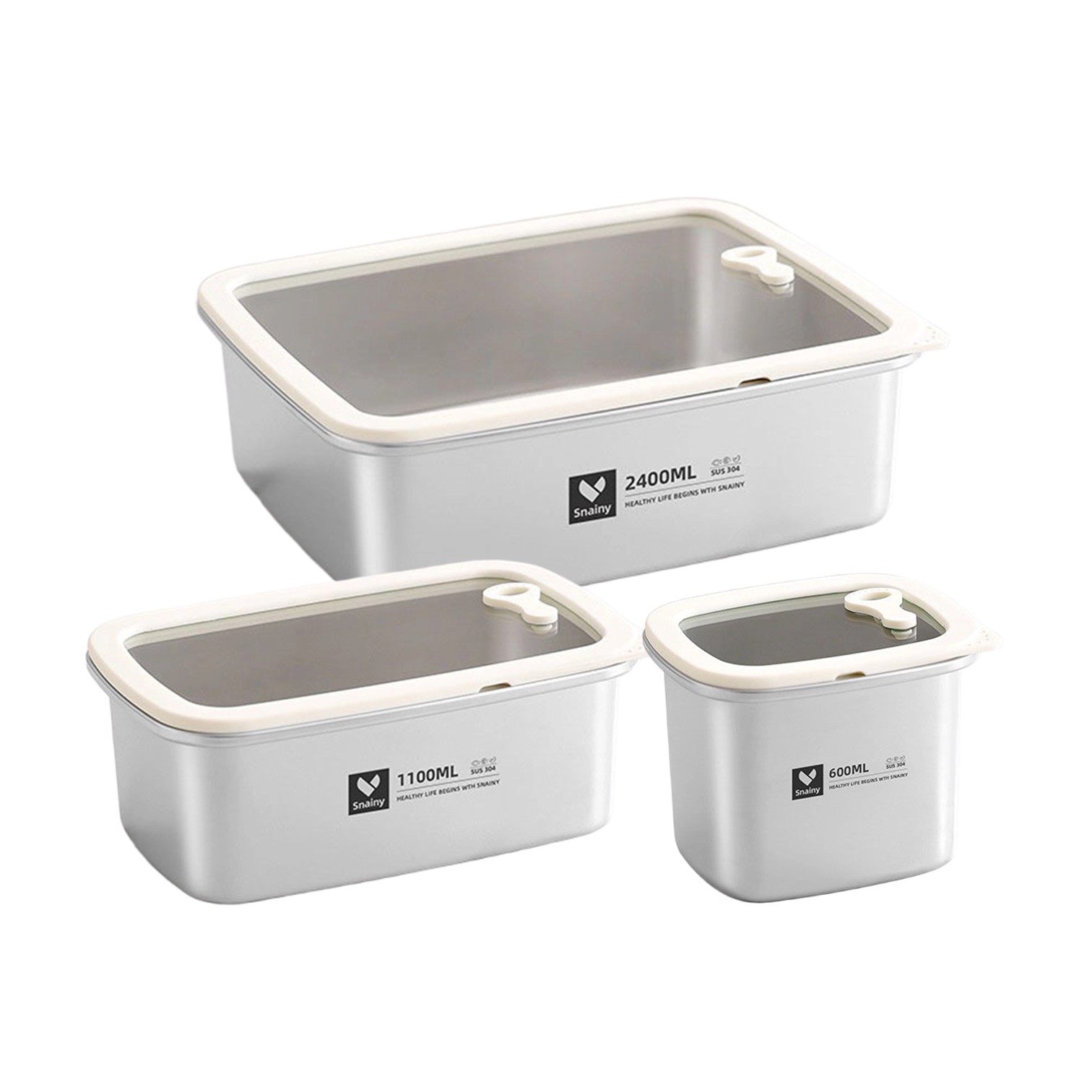 LFGB認証済みの純粋な304ステンレス製真空保存容器、電子 - Bento Box のレビューと価格