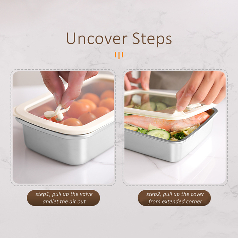 LFGB認証済みの純粋な304ステンレス製真空保存容器、電子 - Bento Box のレビューと価格