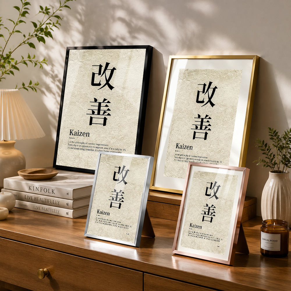 カイゼン哲学の定義を記した額入り金属ポスター、食通のための日 - Japanese Tea のレビューと価格