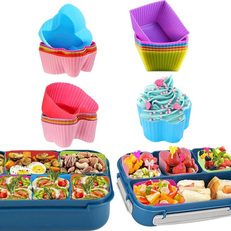 8 個のシリコンランチボックスディバイダー子供用キッズスクー - Bento Box のレビューと価格