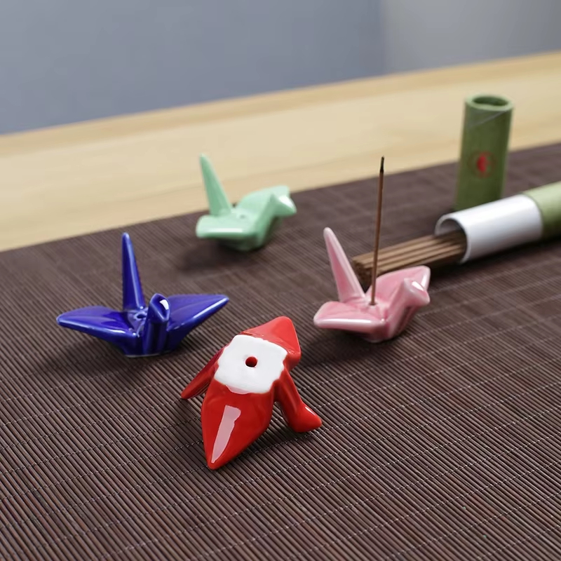 6個入り 新品 千羽鶴型線香立て セラミック製香炉 スティッ - Incense Holder のレビューと価格