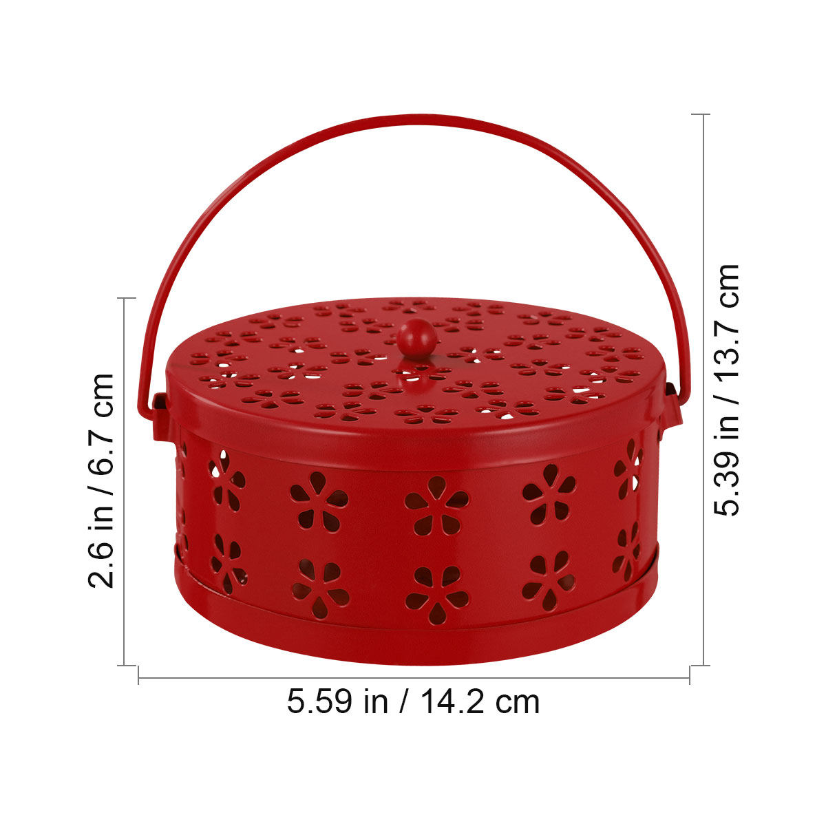 箱型、耐火性、金属製、レトロデザイン、くり抜きハンドル、赤い - Incense Holder のレビューと価格