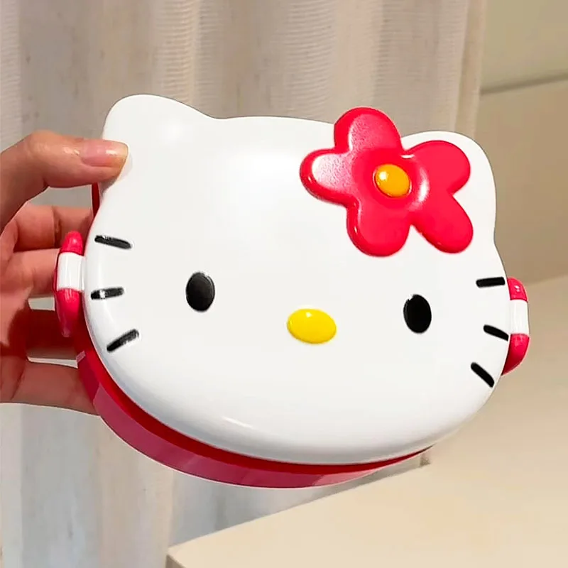 かわいいハローキティ型ランチボックス、携帯用漫画弁当箱、スプ - Japanese Snacks のレビューと価格