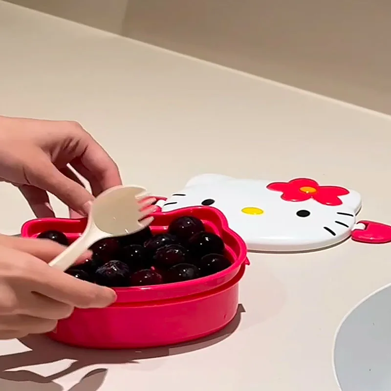 かわいいハローキティ型ランチボックス、携帯用漫画弁当箱、スプ - Japanese Snacks のレビューと価格