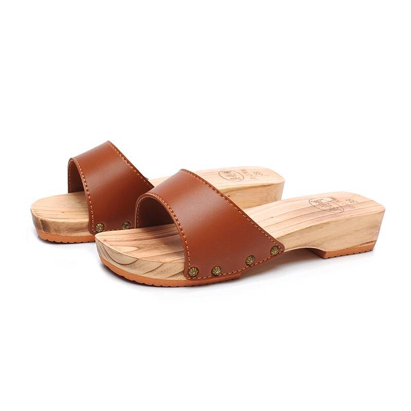 女性用木製スリッパ 夏用 日本製木製下駄 女性用フラットクロ - Geta Wooden Sandal のレビューと価格