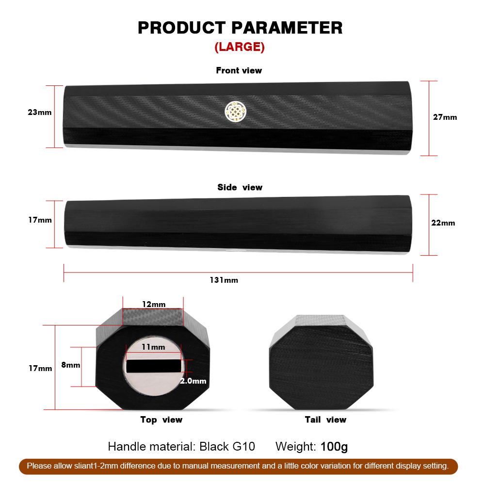 日本製包丁柄 八角形ハンドル交換用 クラフト用品 ブラックG - Japanese Knife のレビューと価格