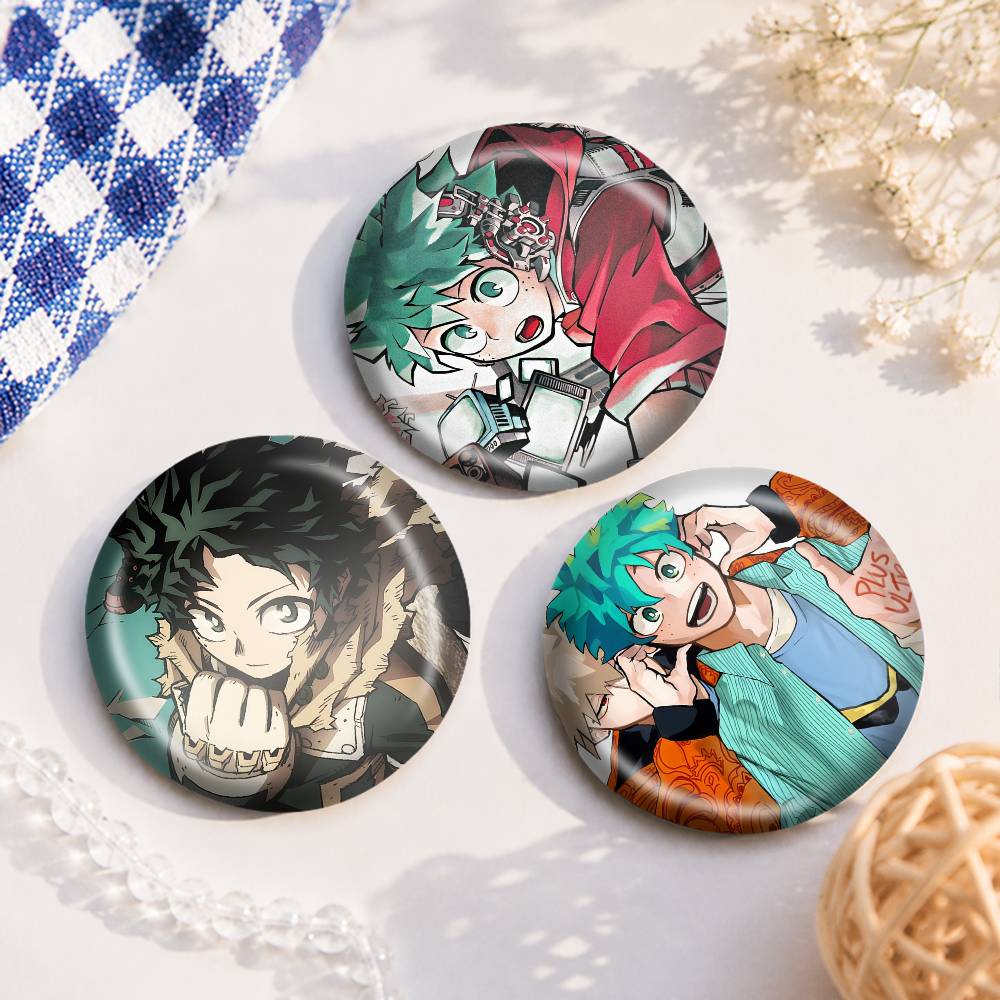 A-緑谷出久 爆豪勝己 アニメラウンドバッジ、ブローチ、衣料 - Furoshiki のレビューと価格